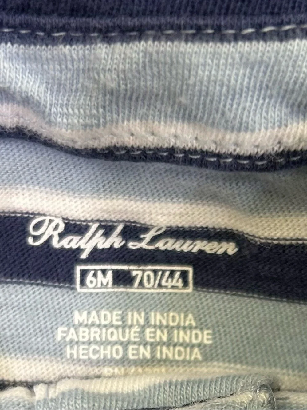 Two Ralph Lauren Infant Rompers Short Sleeve Cotton 6 months (H-34)